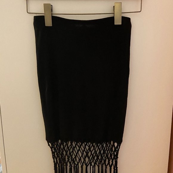 H&M Coachella Collection Fringe Skirt | Black - Picture 1 of 5